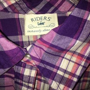 Lee Button Down Plaid Shirt Size Medium
